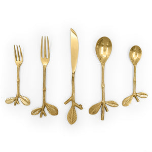 
                  
                    Load image into Gallery viewer, Cutlery Branch Leaf Gold
                  
                