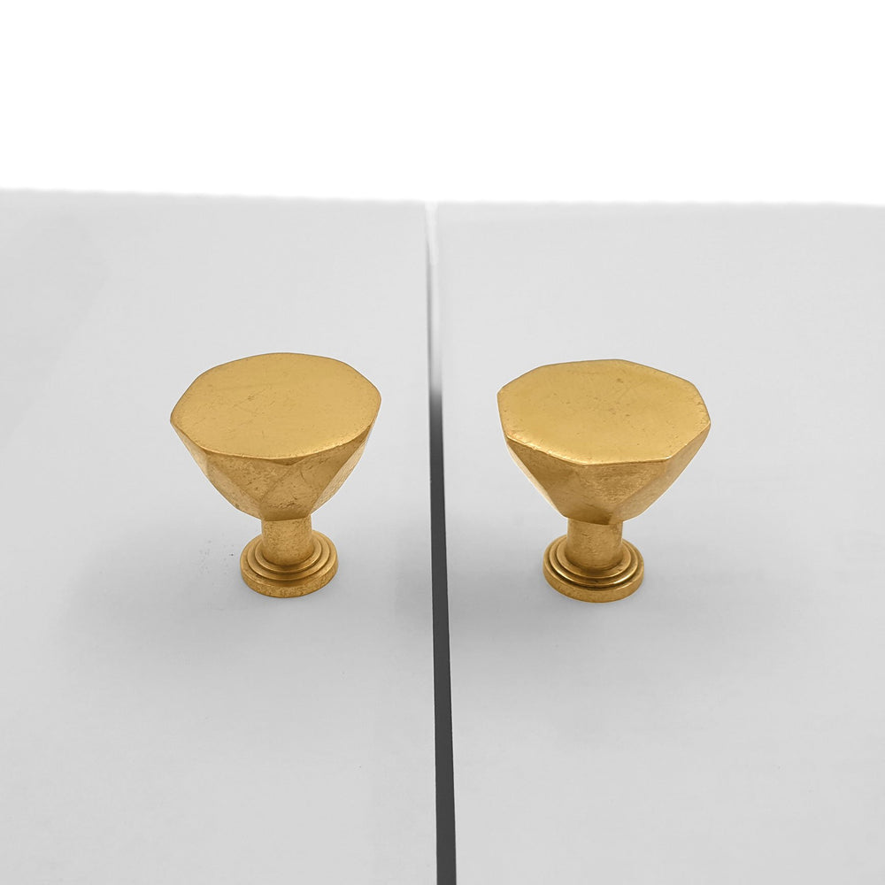 
                  
                    Load image into Gallery viewer, Brass Knob Hexagone Small
                  
                