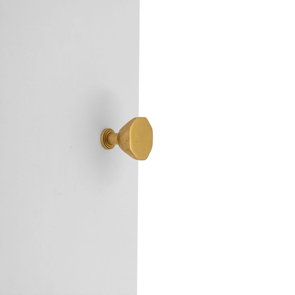 Brass Knob Hexagone Small