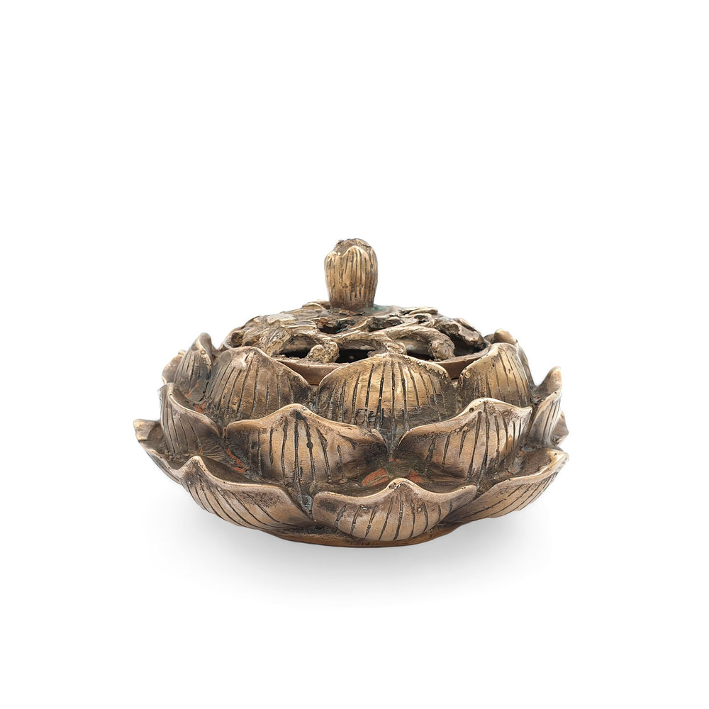 
                  
                    Load image into Gallery viewer, Brass Incense Burner Lotus Flower
                  
                