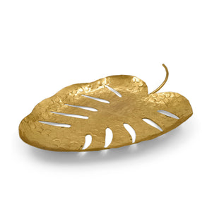
                  
                    Load image into Gallery viewer, Brass Trinket Tray Big Monstera Leaf
                  
                