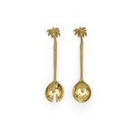 Solid Brass Serving Spoon Set Palm Tree