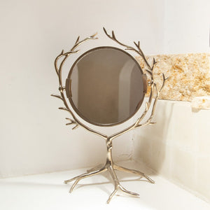 
                  
                    Load image into Gallery viewer, Dreaming of a Fairy Forest - Brass Branch Mirror
                  
                