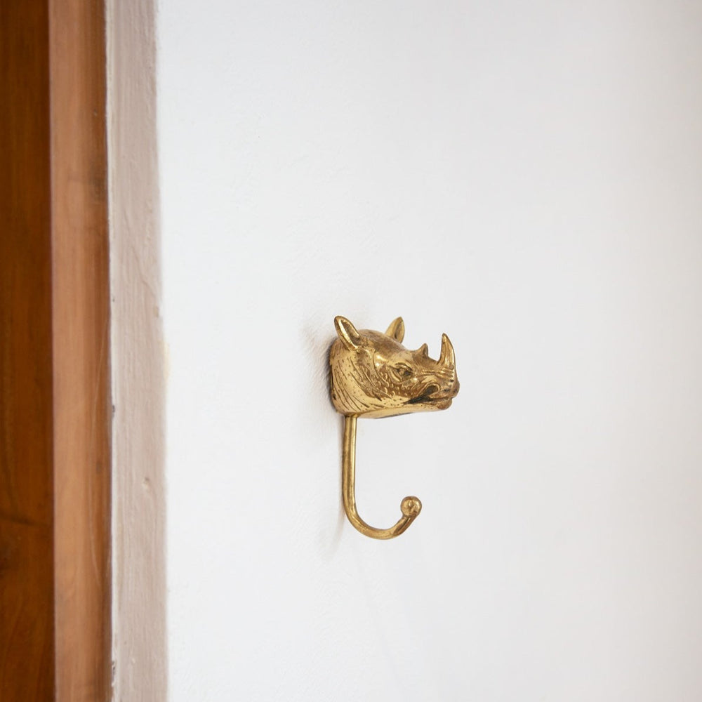 
                  
                    Load image into Gallery viewer, Brass Hook Rhino
                  
                