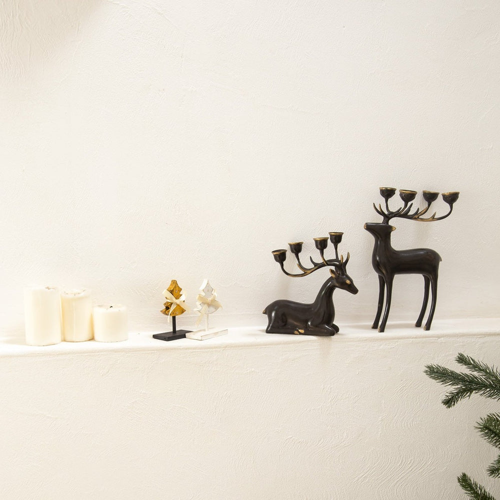 
                  
                    Load image into Gallery viewer, Brass Candle Holder Standing Deer
                  
                