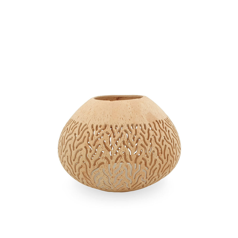 
                  
                    Load image into Gallery viewer, Coconut Candle Holder Natural Carved
                  
                