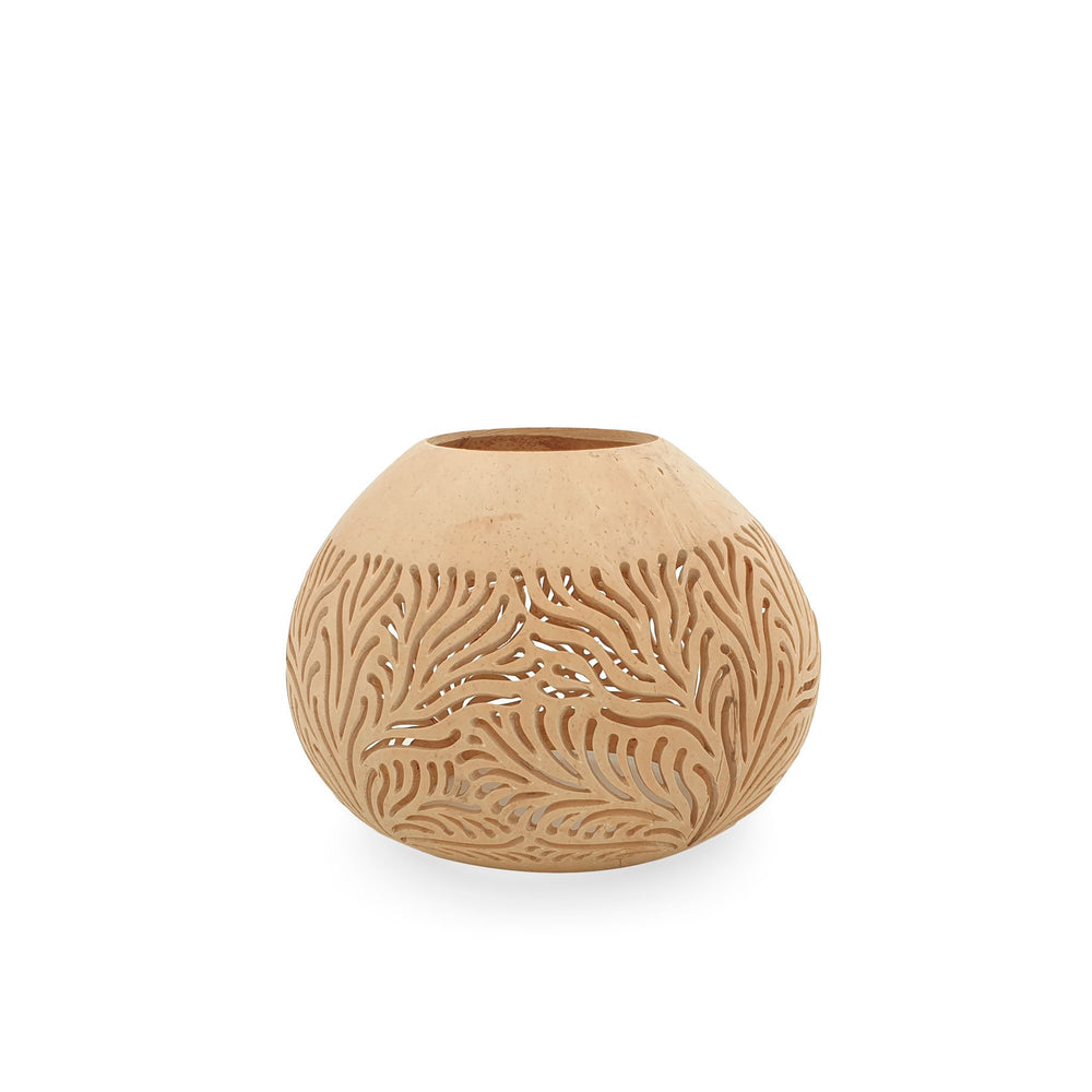 
                  
                    Load image into Gallery viewer, Coconut Candle Holder Natural Carved
                  
                