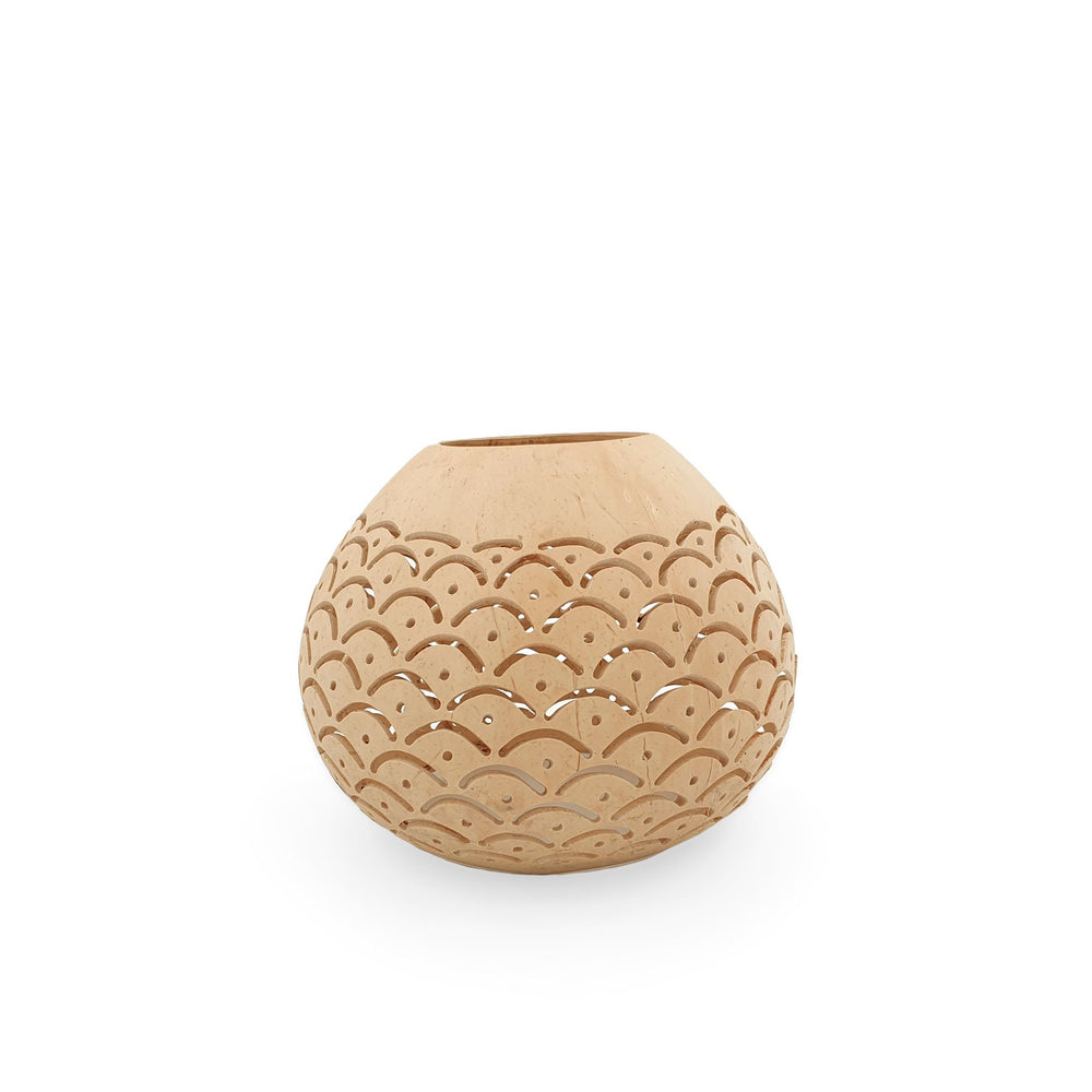
                  
                    Load image into Gallery viewer, Coconut Candle Holder Natural Carved
                  
                