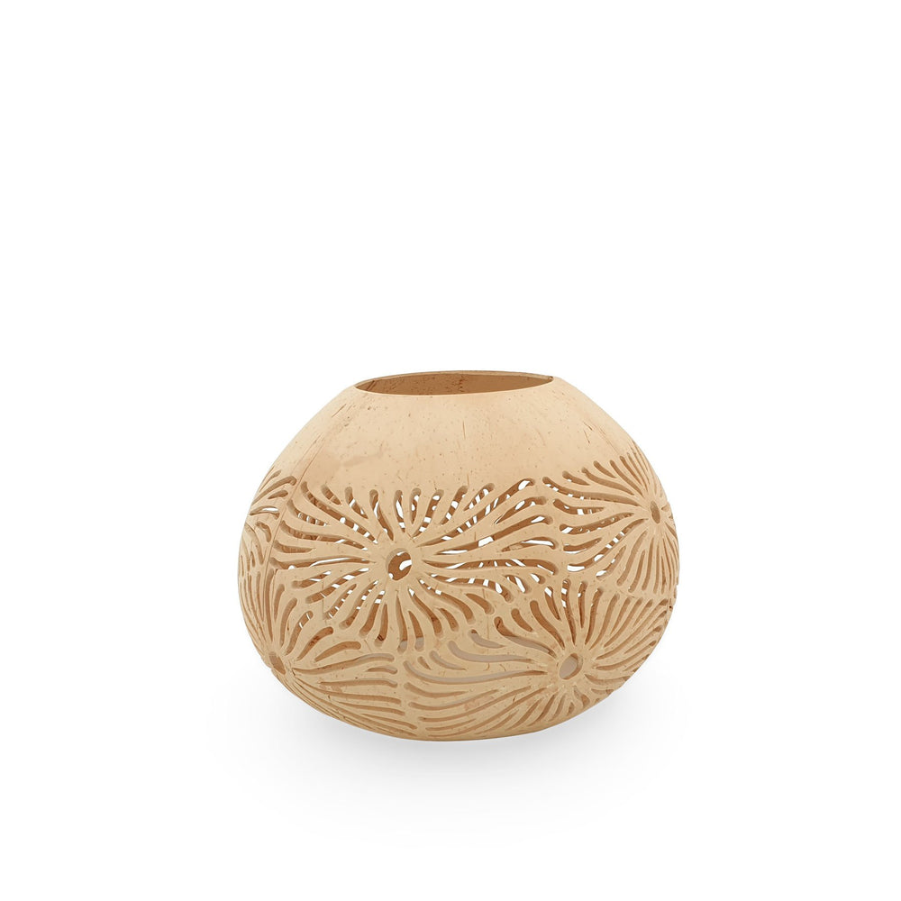 
                  
                    Load image into Gallery viewer, Coconut Candle Holder Natural Carved
                  
                