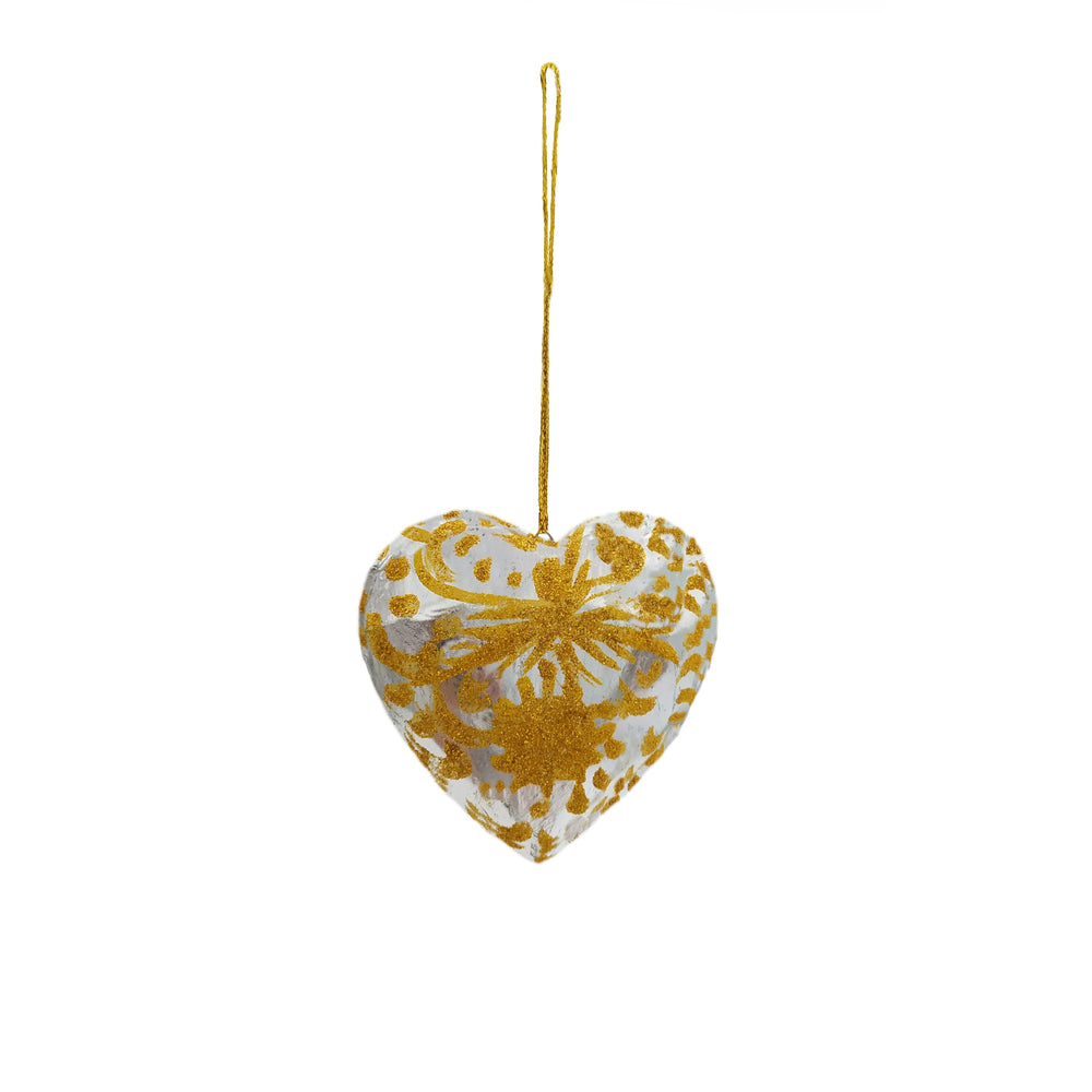 
                  
                    Load image into Gallery viewer, Wooden Christmas Ornaments Sparkling Silver Hearts
                  
                