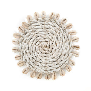 
                  
                    Load image into Gallery viewer, Coaster Seagrass with Cowrie Shells
                  
                