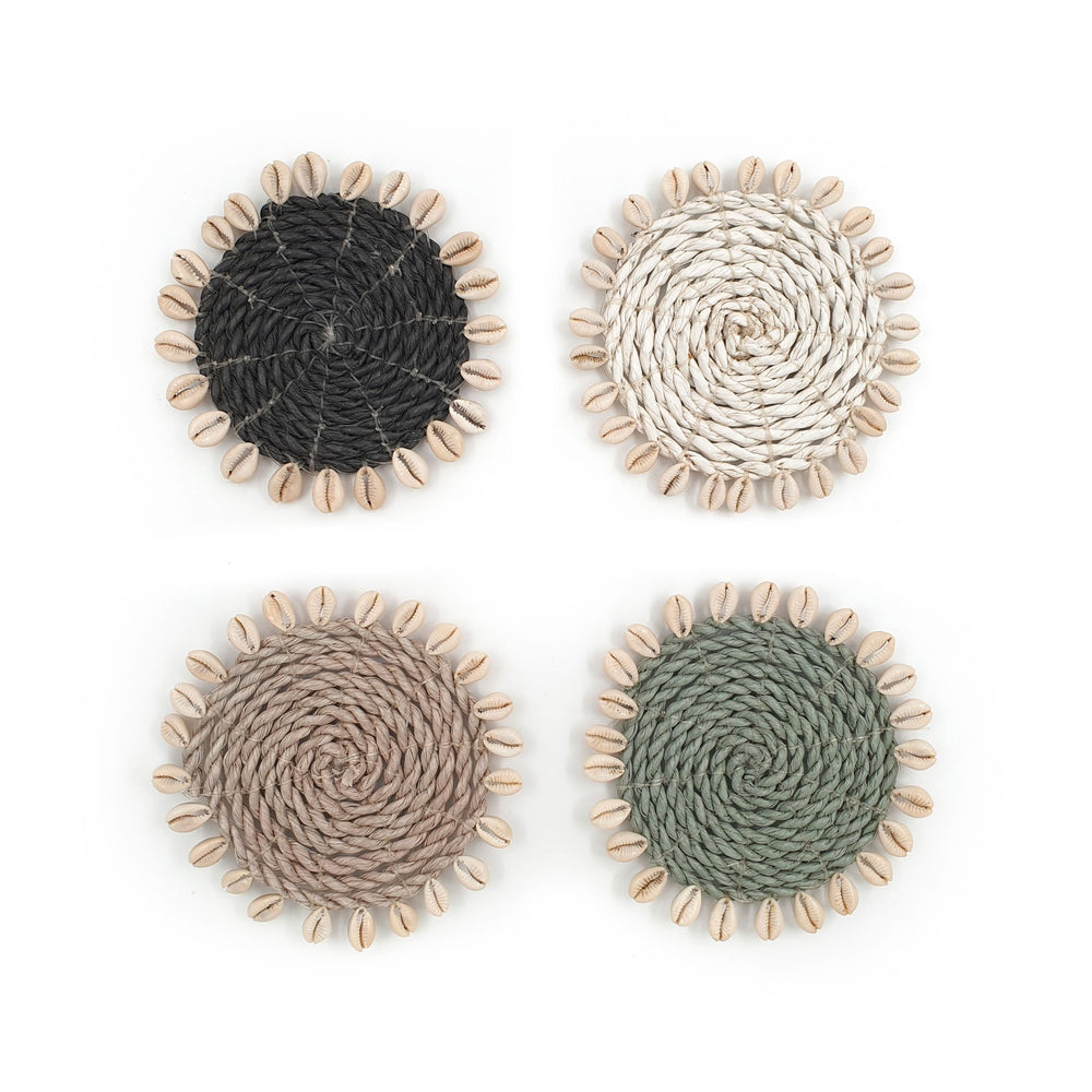 
                  
                    Load image into Gallery viewer, Coaster Seagrass with Cowrie Shells
                  
                