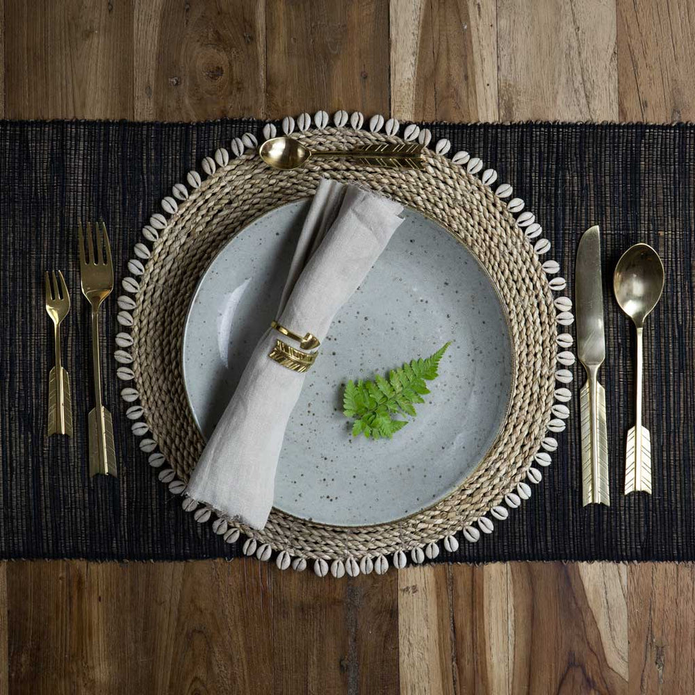 
                  
                    Load image into Gallery viewer, Brass cutlery arrow gold on the table
                  
                