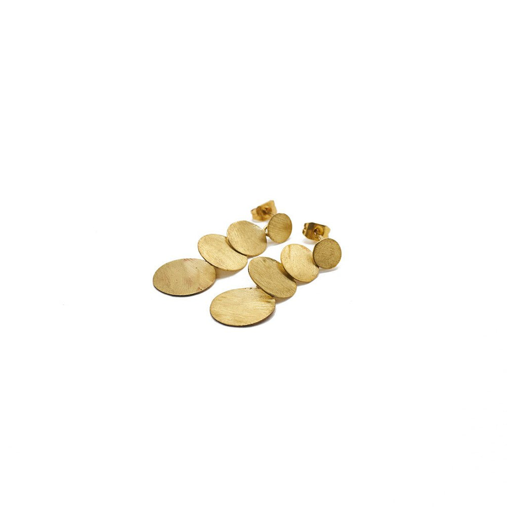 earring 4 round gold