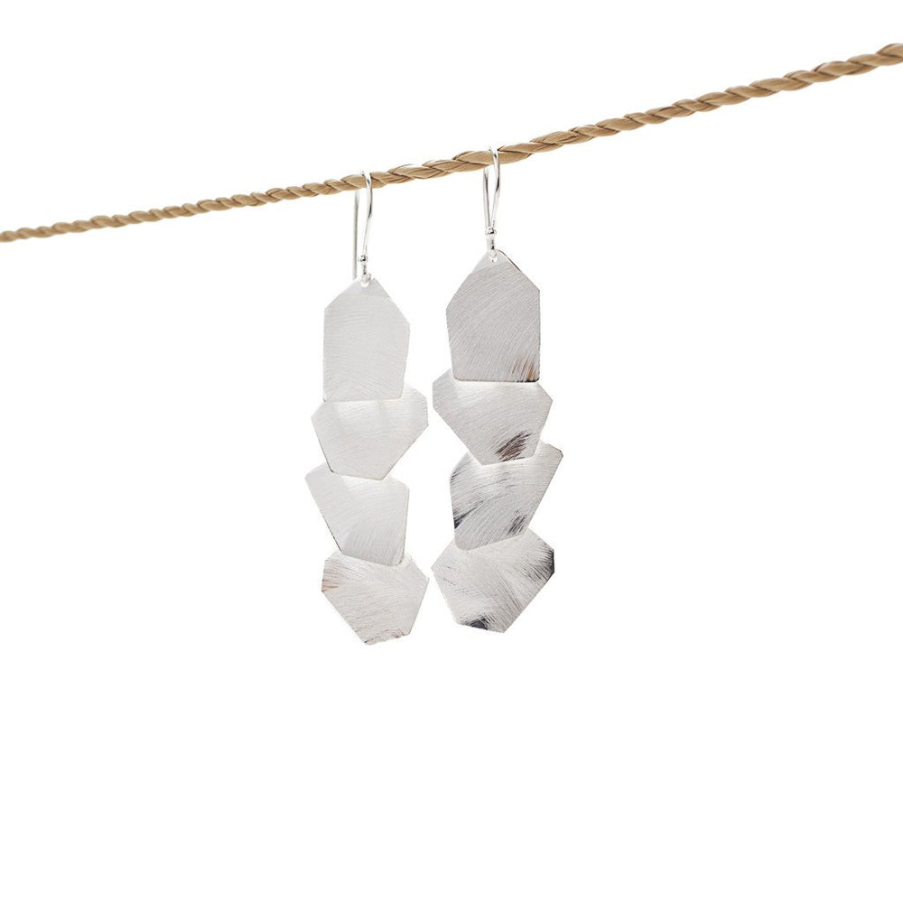 earring 4 shape silver front