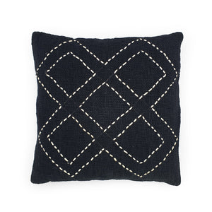 
                  
                    Load image into Gallery viewer, black hand embroidery cotton pillow 5 diamonds
                  
                