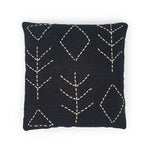 black hand embroidery cotton pillow tree & diamond