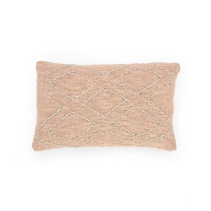 
                  
                    Load image into Gallery viewer, pink rectangle hand embroidery cotton pillow 5 diamonds
                  
                