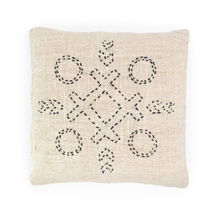 
                  
                    Load image into Gallery viewer, white hand embroidery cotton pillow circles
                  
                