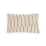 white rectangle hand embroidery cotton pillow stripe & lines