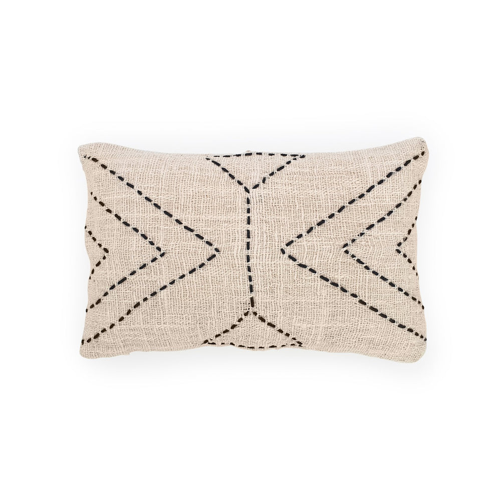 
                  
                    Load image into Gallery viewer, white rectangle hand embroidery cotton pillow triangles
                  
                
