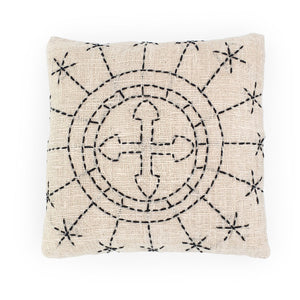 
                  
                    Load image into Gallery viewer, white hand embroidery cotton pillow sun cross
                  
                