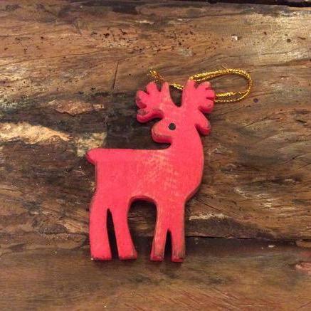 
                  
                    Load image into Gallery viewer, Wooden Christmas Ornament Red Deer
                  
                