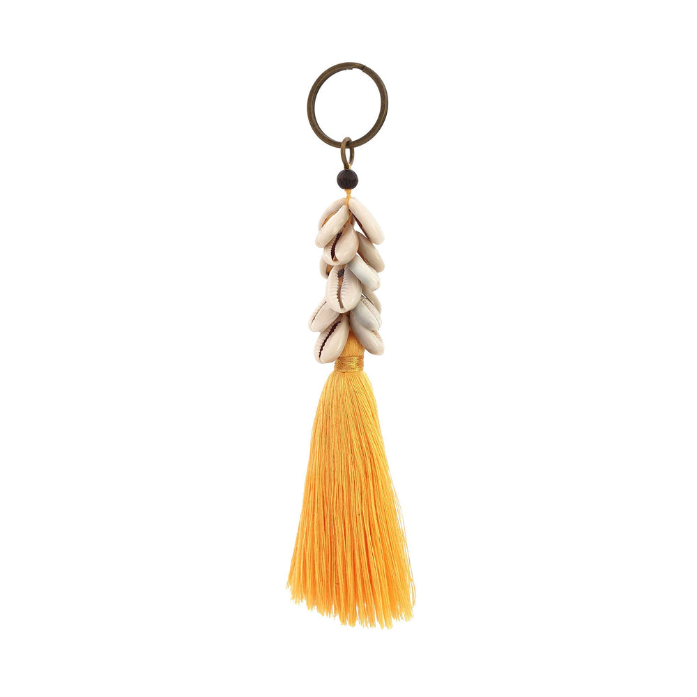 
                  
                    Load image into Gallery viewer, Keychain yellow tassel with shell
                  
                
