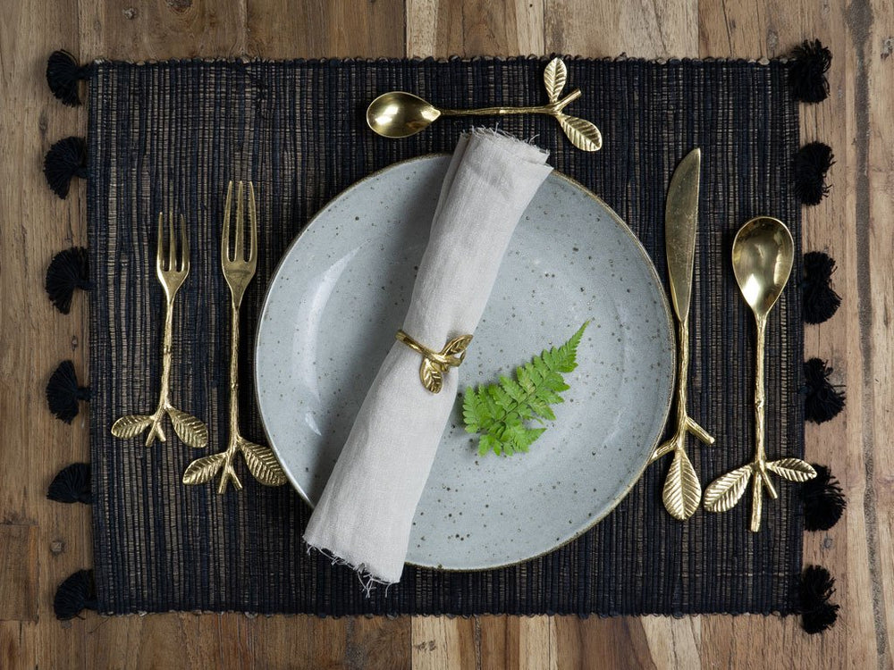 
                  
                    Load image into Gallery viewer, Cutlery Napkin Ring Branch Leaf
                  
                