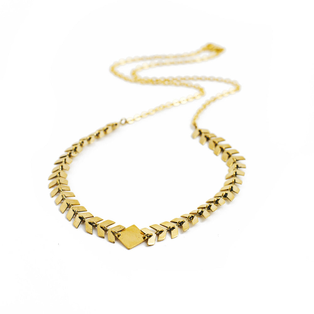 necklace boho braid gold