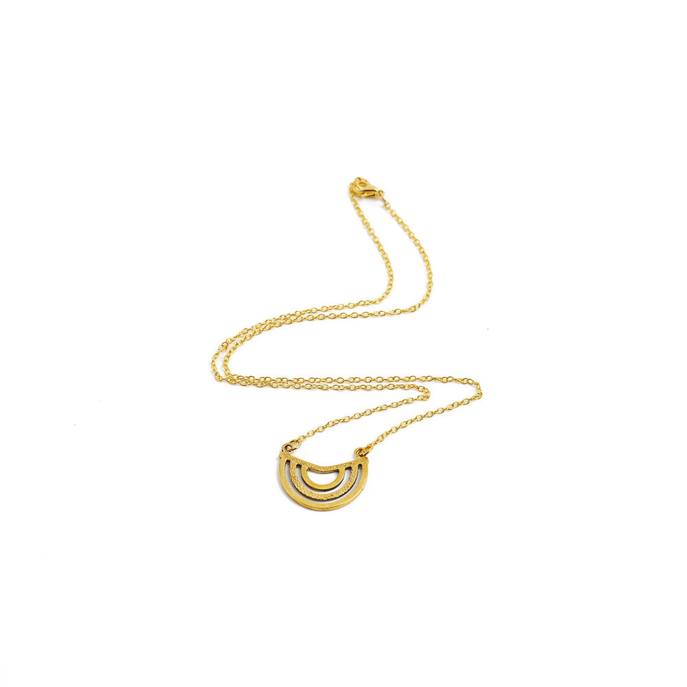 
                  
                    Load image into Gallery viewer, necklace boho half circle small gold
                  
                