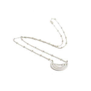 
                  
                    Load image into Gallery viewer, necklace boho half circle small silver
                  
                