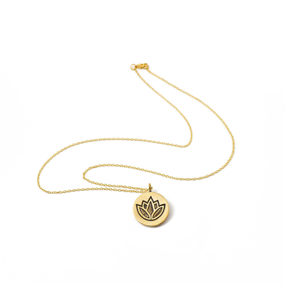 necklace spiritual lotus gold