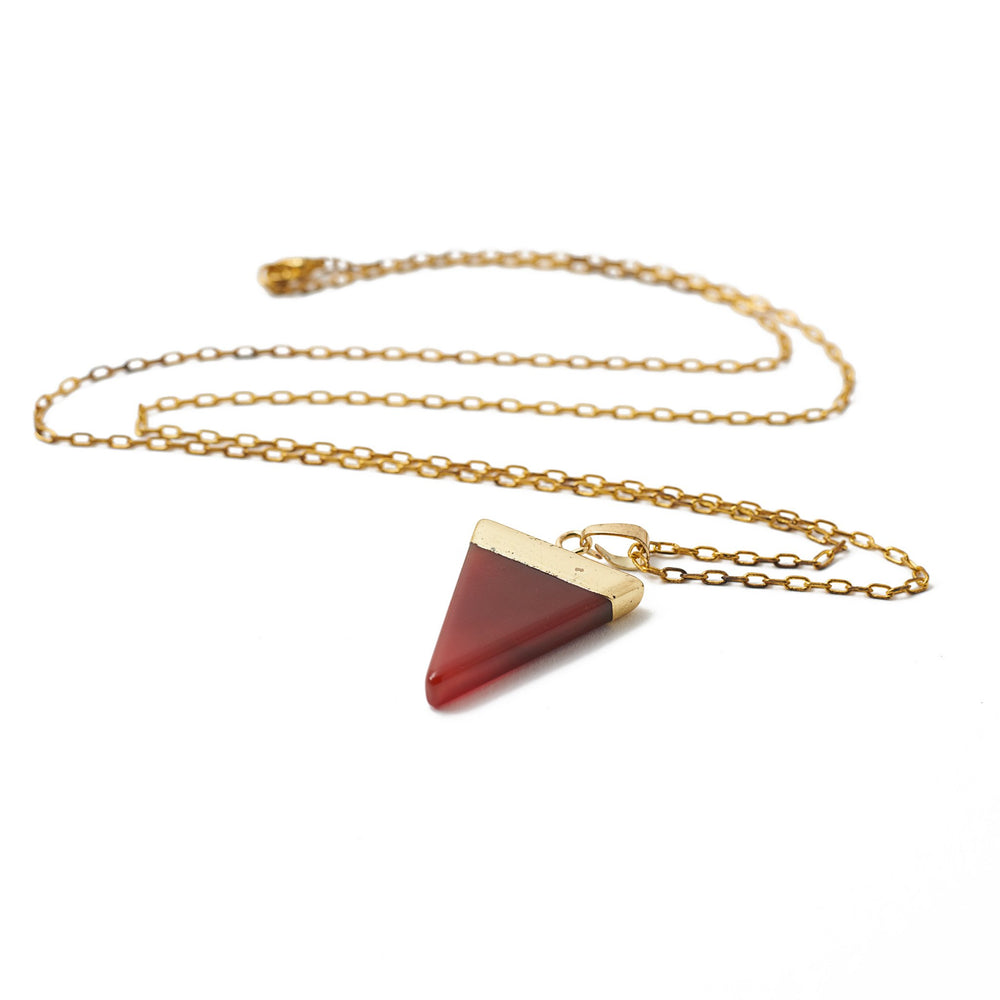 
                  
                    Load image into Gallery viewer, necklace stone triangle agate gold
                  
                