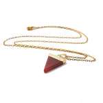 necklace stone triangle agate gold