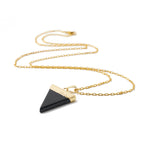 necklace stone triangle onyx gold