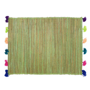 
                  
                    Load image into Gallery viewer, green placemat with mix color tassel
                  
                