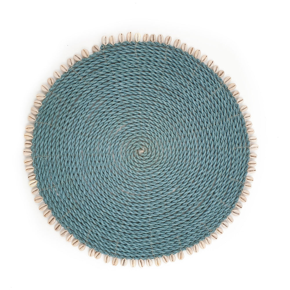 
                  
                    Load image into Gallery viewer, Tableware Placemat Round L Seagrass with Cowrie Shells
                  
                