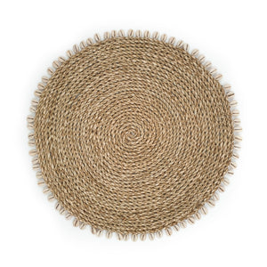 
                  
                    Load image into Gallery viewer, Tableware Placemat Round L Seagrass with Cowrie Shells
                  
                