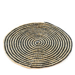 placemat round black natural
