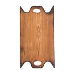 Teak wood cutting board rectangle XL burned edge