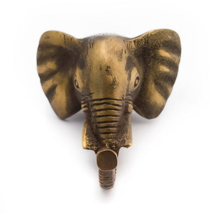 
                  
                    Load image into Gallery viewer, Hook Brass Elephant Antique Gold Color front
                  
                