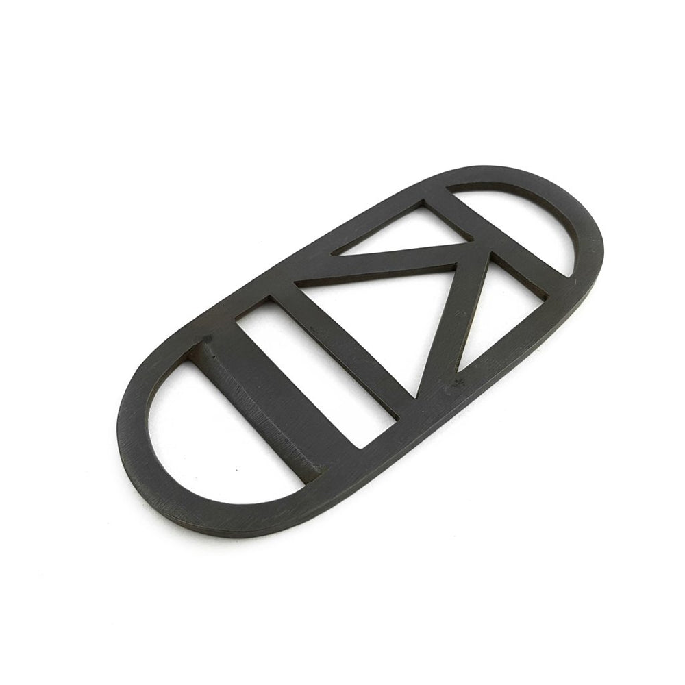 Bottle Opener Brass Black Triangle Stripe