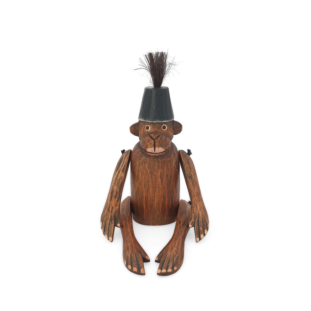 
                  
                    Load image into Gallery viewer, wooden monkey figurine black large
                  
                