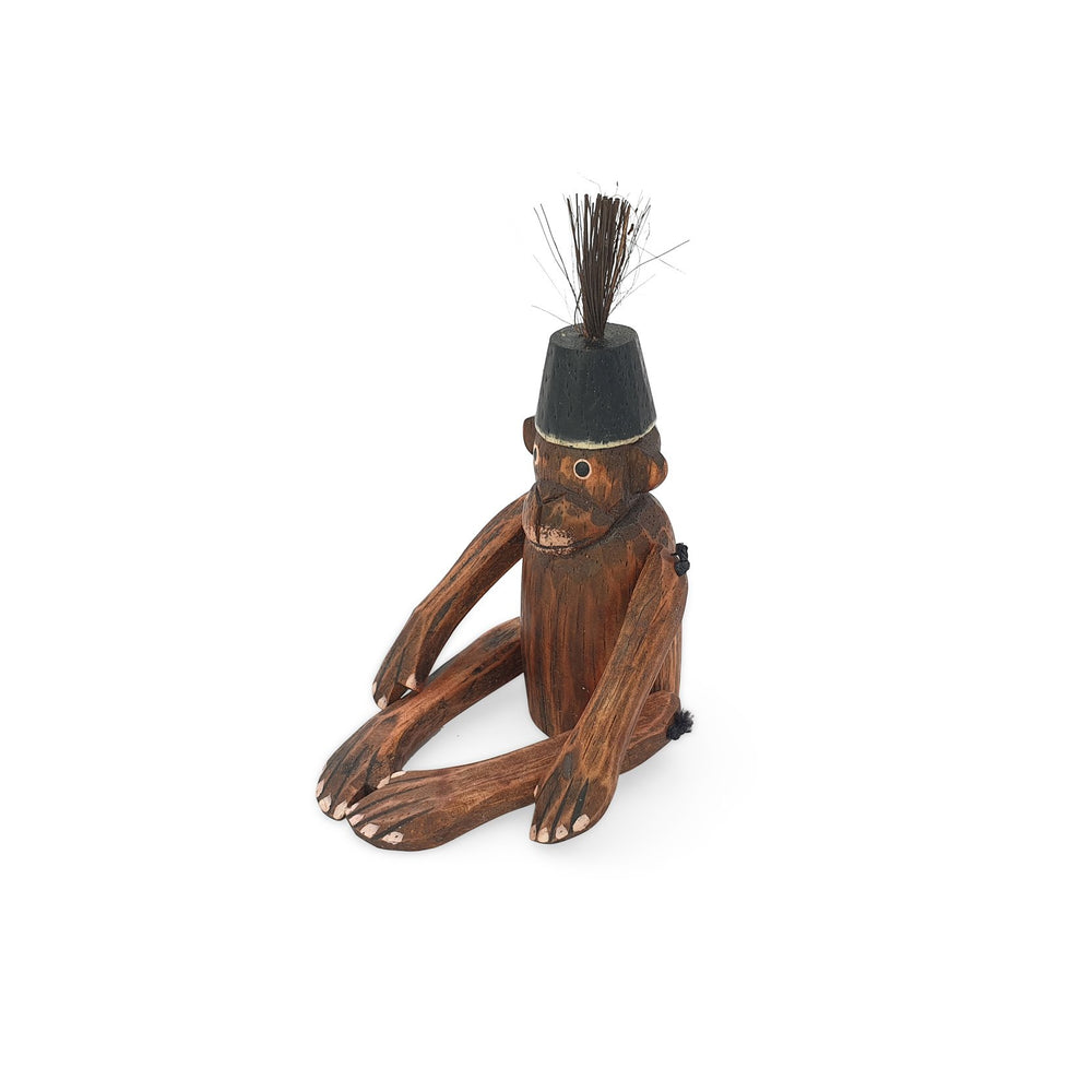 
                  
                    Load image into Gallery viewer, wooden monkey figurine black small side
                  
                