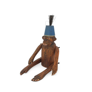 
                  
                    Load image into Gallery viewer, wooden monkey figurine blue large side
                  
                