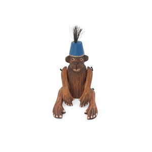 
                  
                    Load image into Gallery viewer, wooden monkey figurine blue small
                  
                