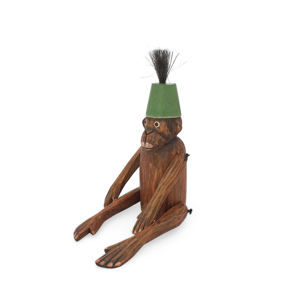 
                  
                    Load image into Gallery viewer, wooden monkey figurine green large side
                  
                