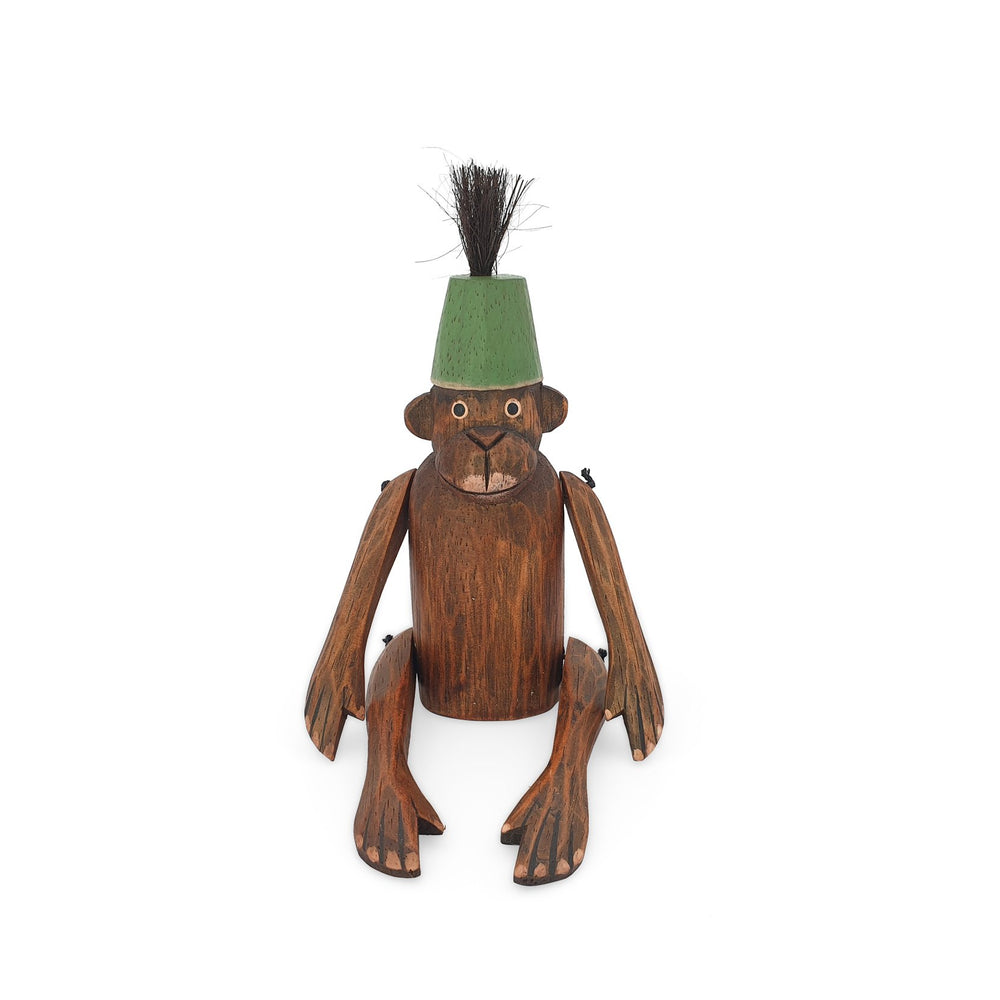 
                  
                    Load image into Gallery viewer, wooden monkey figurine green large
                  
                