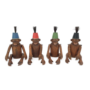 
                  
                    Load image into Gallery viewer, Wooden monkey figurine set large
                  
                